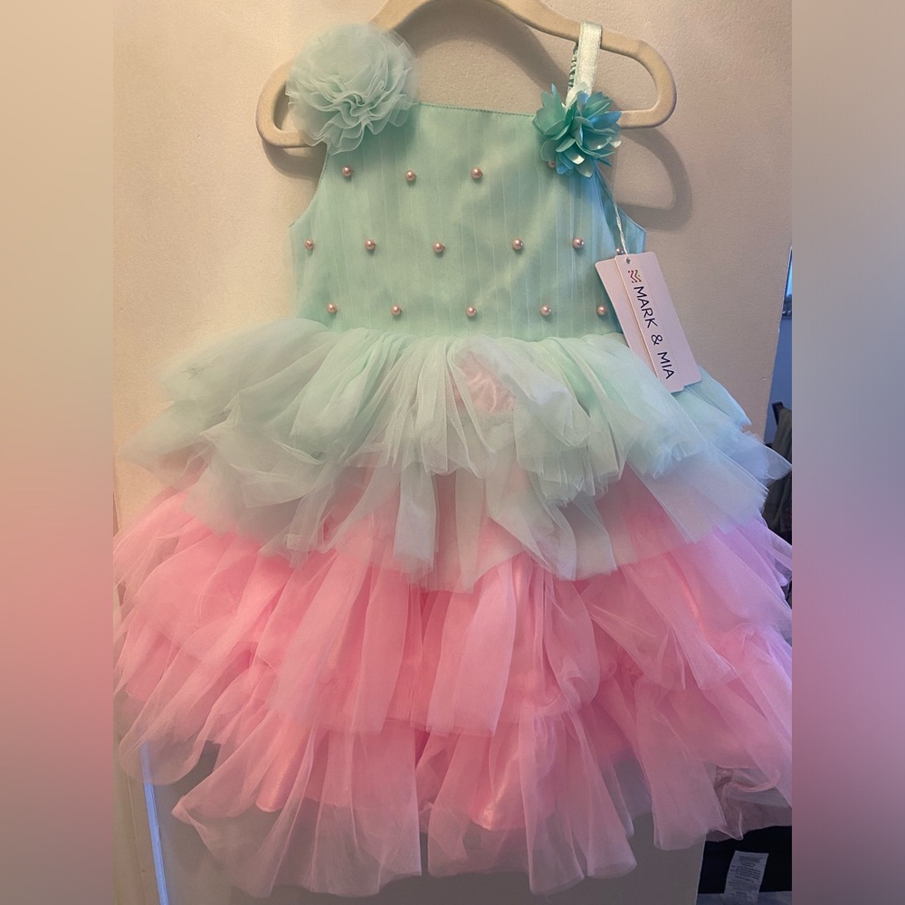 Mark & Mia green pink mermaid tulle dress